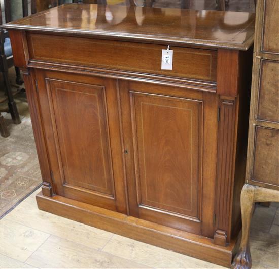 A Victorian walnut side cabinet W.97cm